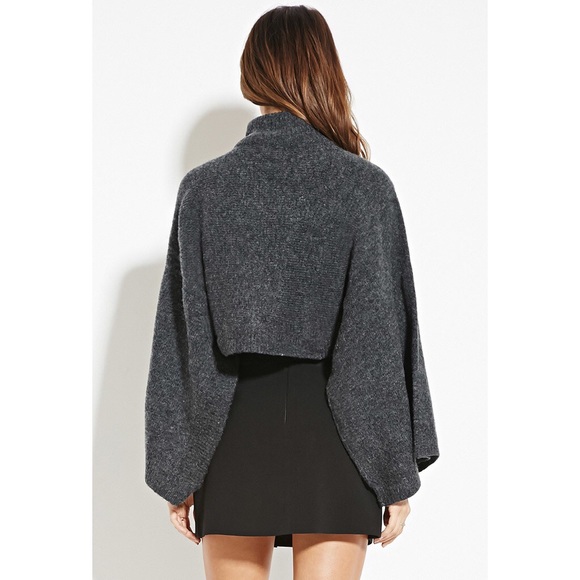 F21 CONTEMPORARY LAYERED FUZZY CROPPED SWEATER - Picture 3 of 6